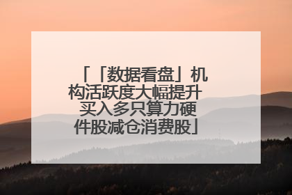 「数据看盘」机构活跃度大幅提升 买入多只算力硬件股减仓消费股