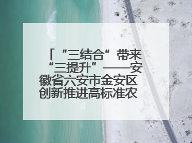 “三结合”带来“三提升”——安徽省六安市金安区创新推进高标准农田建设