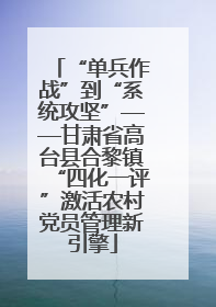 “单兵作战”到“系统攻坚”——甘肃省高台县合黎镇“四化一评”激活农村党员管理新引擎