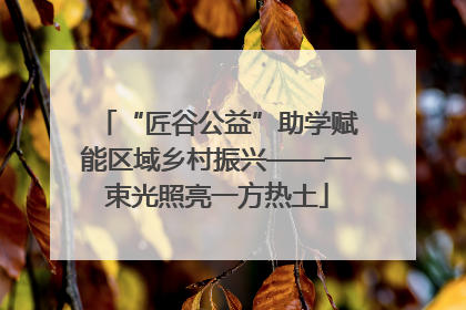 “匠谷公益”助学赋能区域乡村振兴——一束光照亮一方热土