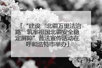 “建设‘北疆万里法治路’筑牢祖国北疆安全稳定屏障”普法宣传活动在呼和浩特市举办