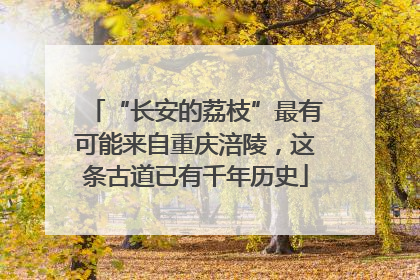 “长安的荔枝”最有可能来自重庆涪陵，这条古道已有千年历史