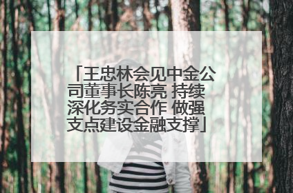 王忠林会见中金公司董事长陈亮 持续深化务实合作 做强支点建设金融支撑