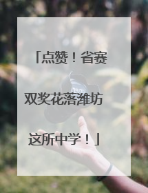 点赞！省赛双奖花落潍坊这所中学！
