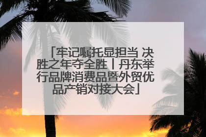 牢记嘱托显担当 决胜之年夺全胜丨丹东举行品牌消费品暨外贸优品产销对接大会