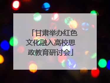 甘肃举办红色文化融入高校思政教育研讨会