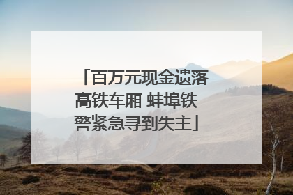 百万元现金遗落高铁车厢 蚌埠铁警紧急寻到失主