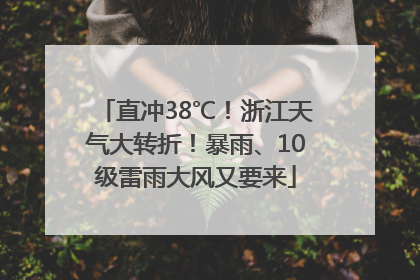 直冲38℃！浙江天气大转折！暴雨、10级雷雨大风又要来