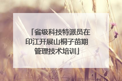 省级科技特派员在印江开展山桐子苗期管理技术培训