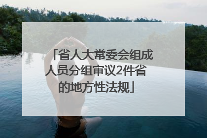 省人大常委会组成人员分组审议2件省的地方性法规