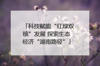 科技赋能“红绿双核”发展 探索生态经济“湖南路径”