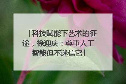 科技赋能下艺术的征途，徐迎庆：尊重人工智能但不迷信它