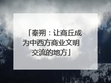 秦朔：让商丘成为中西方商业文明交流的地方