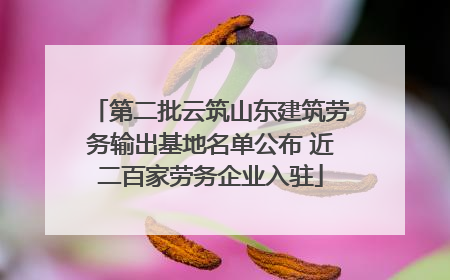 第二批云筑山东建筑劳务输出基地名单公布 近二百家劳务企业入驻