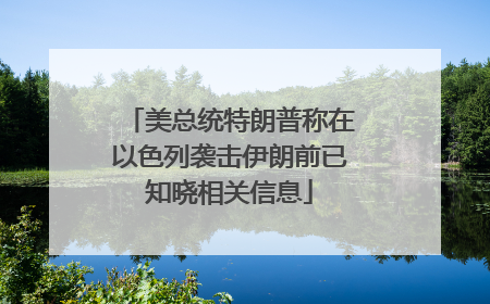 美总统特朗普称在以色列袭击伊朗前已知晓相关信息