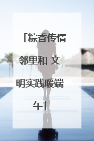 粽香传情邻里和 文明实践暖端午