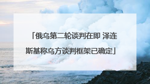俄乌第二轮谈判在即 泽连斯基称乌方谈判框架已确定