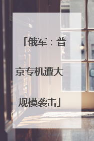 俄军：普京专机遭大规模袭击