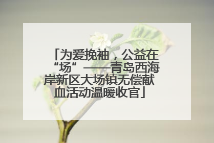 为爱挽袖，公益在“场”——青岛西海岸新区大场镇无偿献血活动温暖收官
