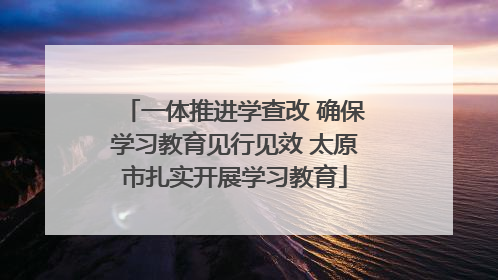 一体推进学查改 确保学习教育见行见效 太原市扎实开展学习教育