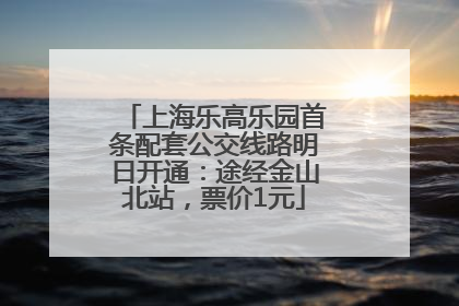 上海乐高乐园首条配套公交线路明日开通：途经金山北站，票价1元