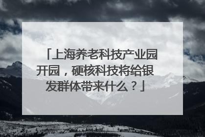 上海养老科技产业园开园，硬核科技将给银发群体带来什么？