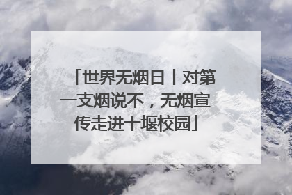 世界无烟日丨对第一支烟说不,无烟宣传走进十堰校园