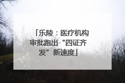 乐陵：医疗机构审批跑出“四证齐发”新速度