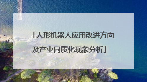 人形机器人应用改进方向及产业同质化现象分析
