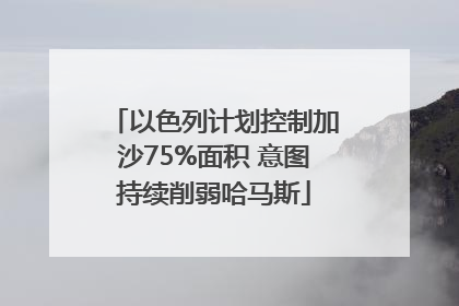 以色列计划控制加沙75%面积 意图持续削弱哈马斯