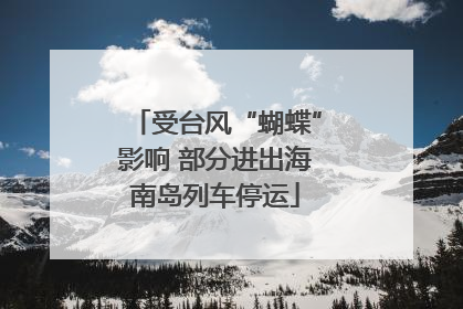 受台风“蝴蝶”影响 部分进出海南岛列车停运