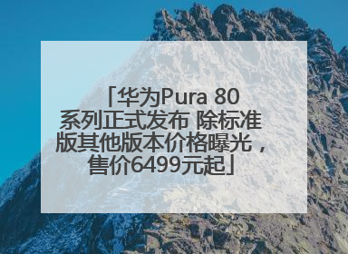 华为Pura 80系列正式发布 除标准版其他版本价格曝光，售价6499元起