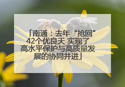南通：去年“抢回”42个优良天 实现了高水平保护与高质量发展的协同并进
