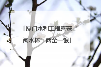 厦门水利工程喜获“闽水杯”两金一银