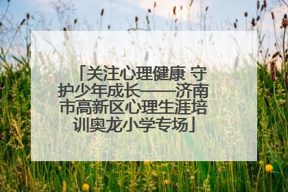 关注心理健康 守护少年成长——济南市高新区心理生涯培训奥龙小学专场