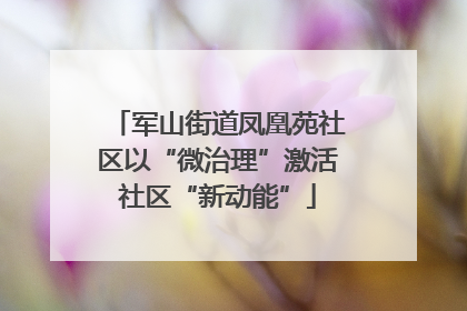 军山街道凤凰苑社区以“微治理”激活社区“新动能”