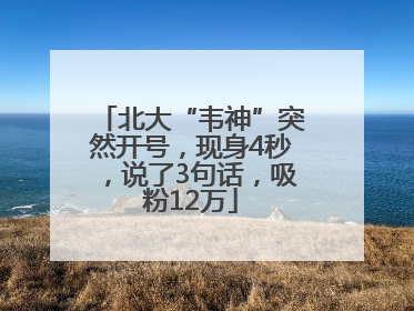 北大“韦神”突然开号，现身4秒，说了3句话，吸粉12万