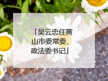 吴云忠任黄山市委常委、政法委书记
