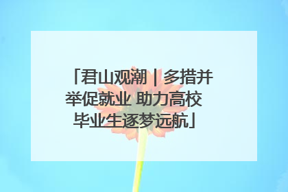 君山观潮｜多措并举促就业 助力高校毕业生逐梦远航