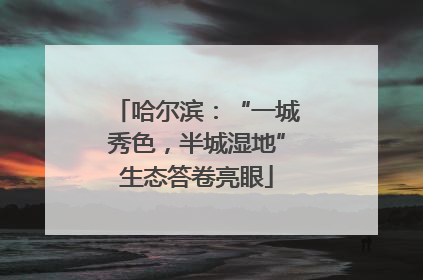 哈尔滨：“一城秀色，半城湿地”生态答卷亮眼