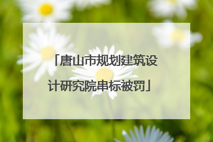 唐山市规划建筑设计研究院串标被罚