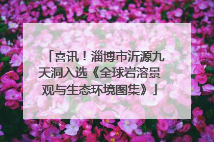 喜讯！淄博市沂源九天洞入选《全球岩溶景观与生态环境图集》