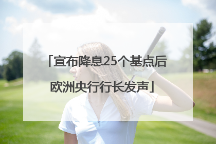 宣布降息25个基点后 欧洲央行行长发声