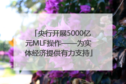 央行开展5000亿元MLF操作——为实体经济提供有力支持