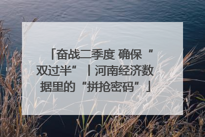 奋战二季度 确保“双过半”丨河南经济数据里的“拼抢密码”