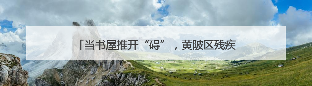 当书屋推开“碍”，黄陂区残疾人在这里让阅读“点亮心灯”