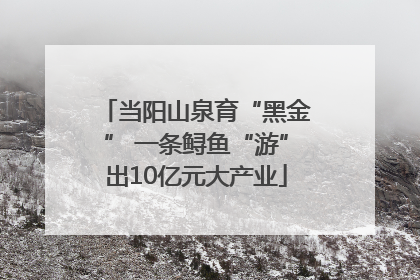 当阳山泉育“黑金” 一条鲟鱼“游”出10亿元大产业