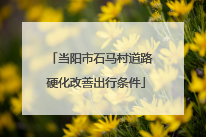 当阳市石马村道路硬化改善出行条件