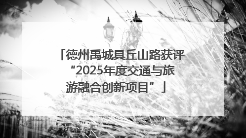 德州禹城具丘山路获评“2025年度交通与旅游融合创新项目”