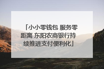 小小零钱包 服务零距离 东阳农商银行持续推进支付便利化